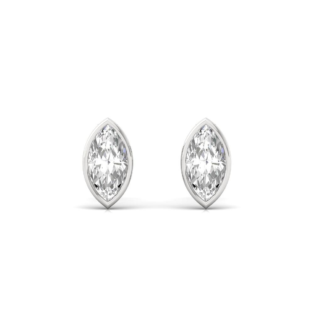 Elegant Marquise 0.415ct CVD Diamond Solitaire Blaze Solitaire Earrings