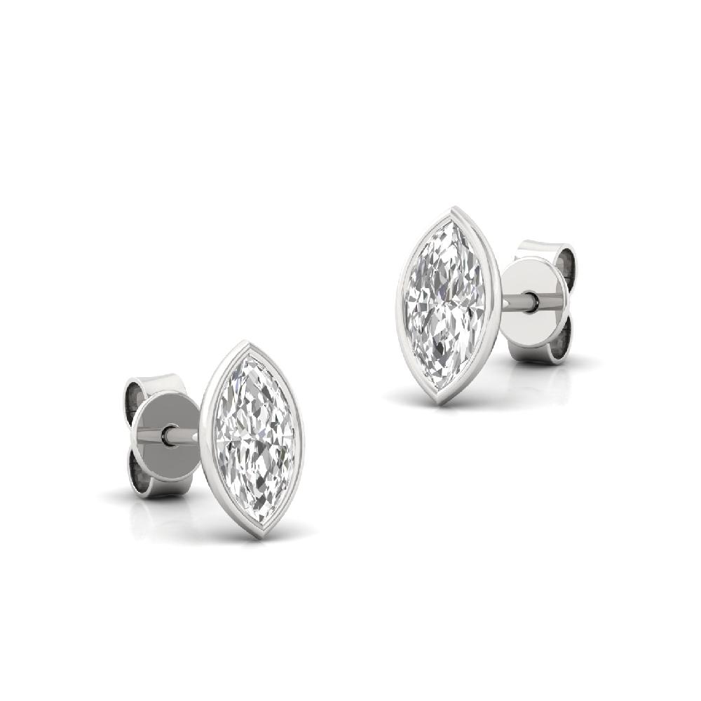 Elegant Marquise 0.415ct CVD Diamond Solitaire Blaze Solitaire Earrings