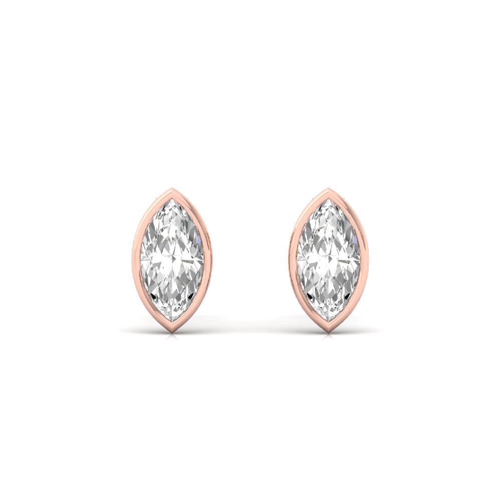 Elegant Marquise 0.415ct CVD Diamond Solitaire Blaze Solitaire Earrings