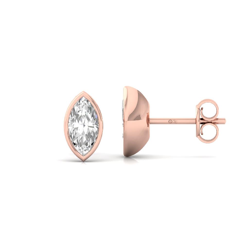 Elegant Marquise 0.415ct CVD Diamond Solitaire Blaze Solitaire Earrings