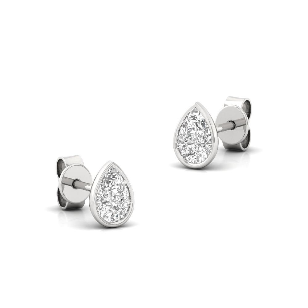 Exquisite Pear 0.355ct CVD Diamond Blaze Solitaire Earrings
