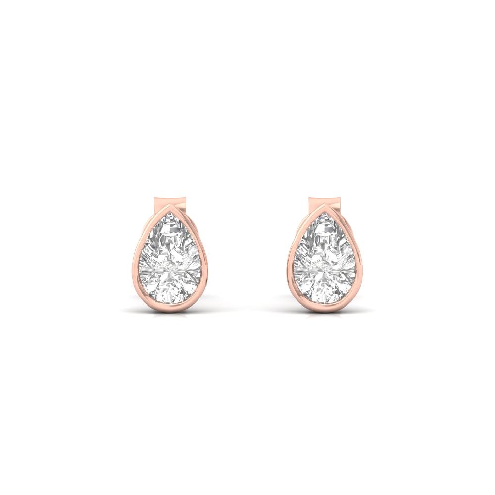 Exquisite Pear 0.355ct CVD Diamond Blaze Solitaire Earrings
