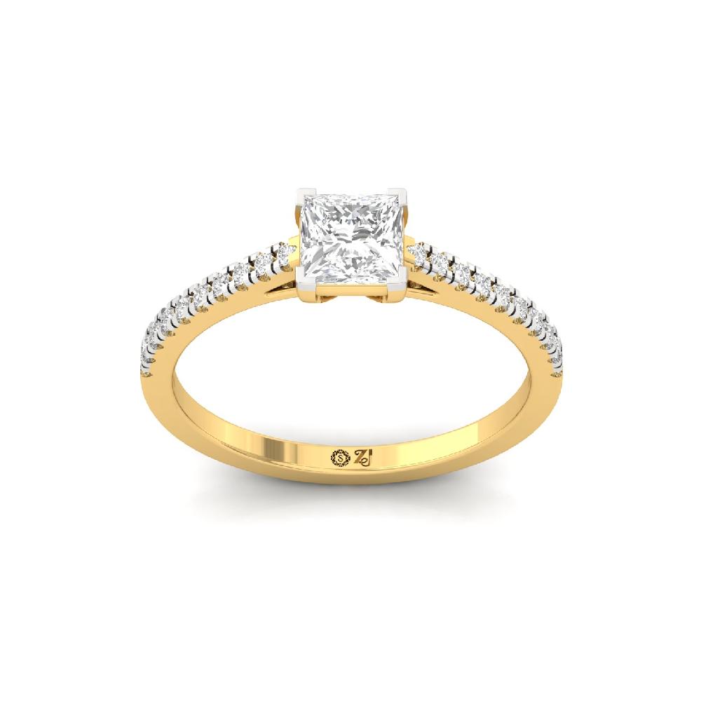 0.78ct Princess CVD Diamond Solitaire Grace Ring