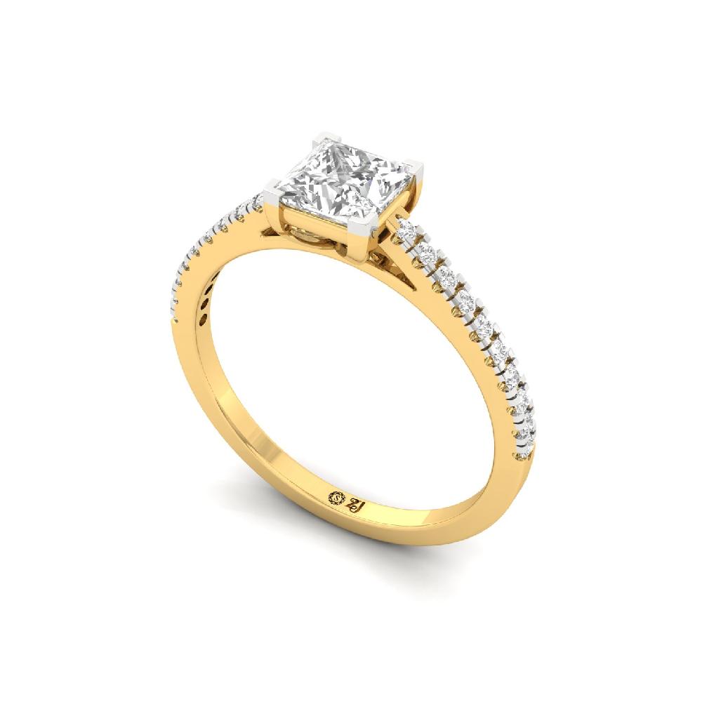 0.78ct Princess CVD Diamond Solitaire Grace Ring