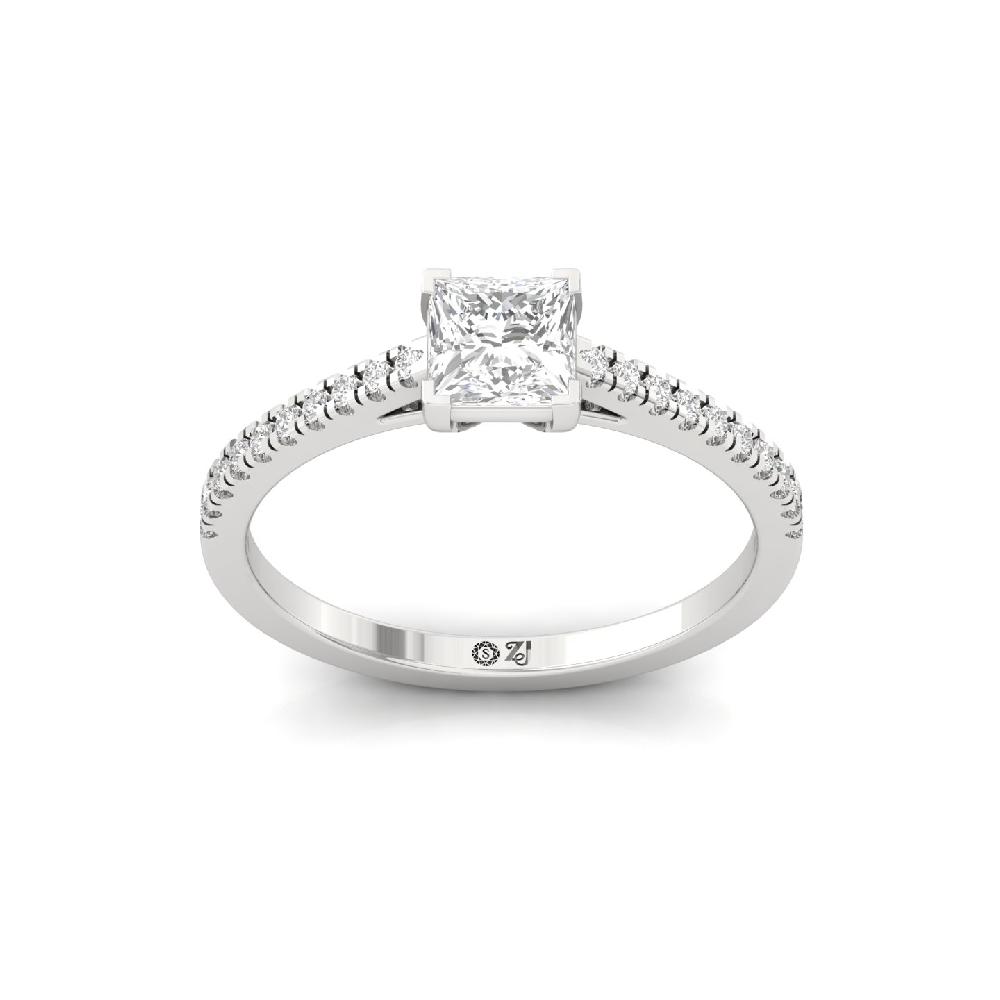 0.78ct Princess CVD Diamond Solitaire Grace Ring