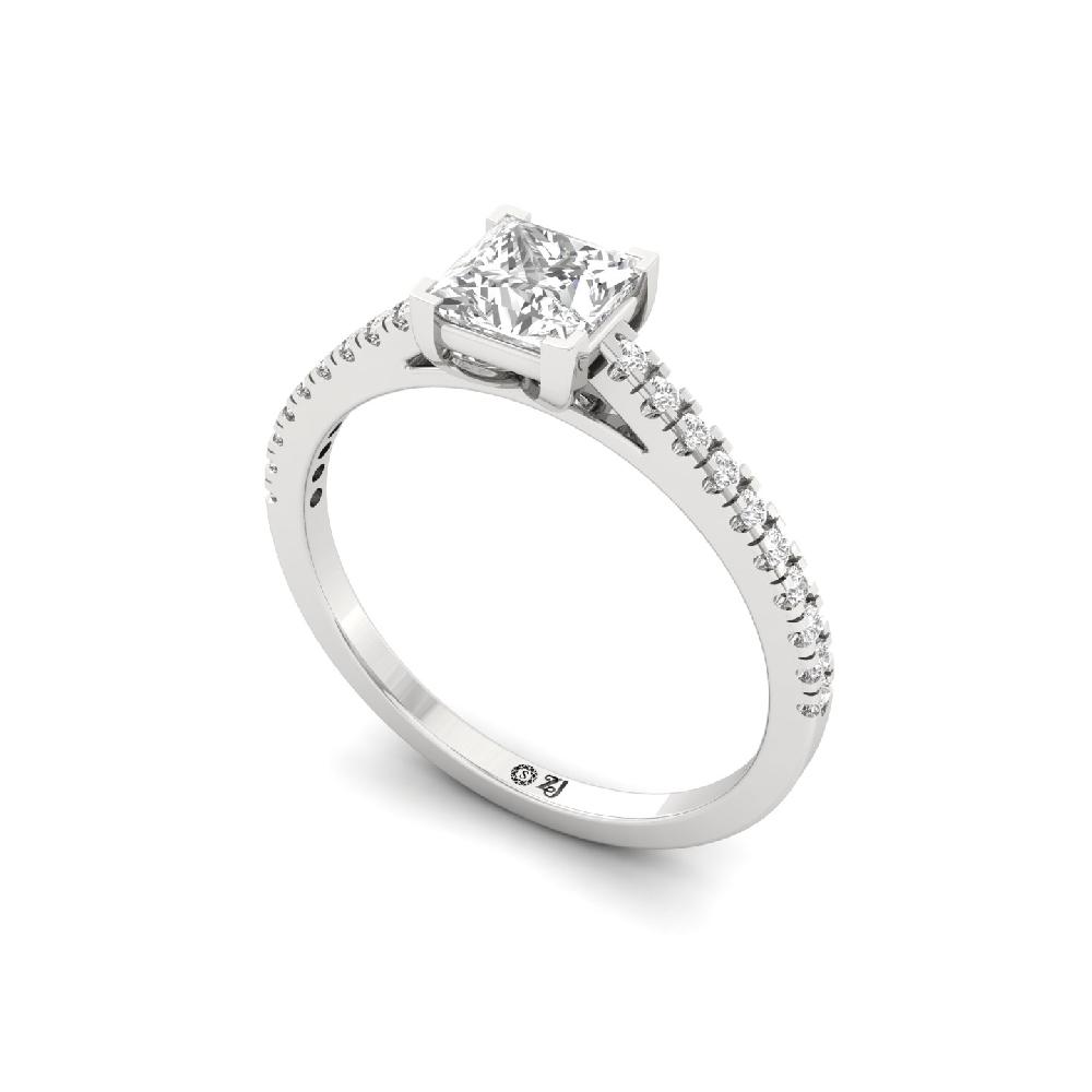 0.78ct Princess CVD Diamond Solitaire Grace Ring