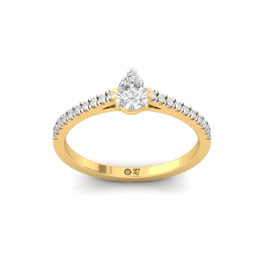 0.35ct Pear CVD Diamond Solitaire Glow Ring
