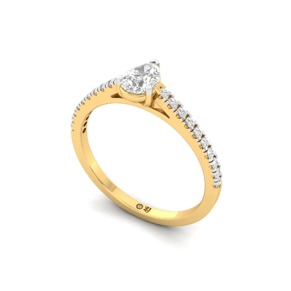 0.35ct Pear CVD Diamond Solitaire Glow Ring
