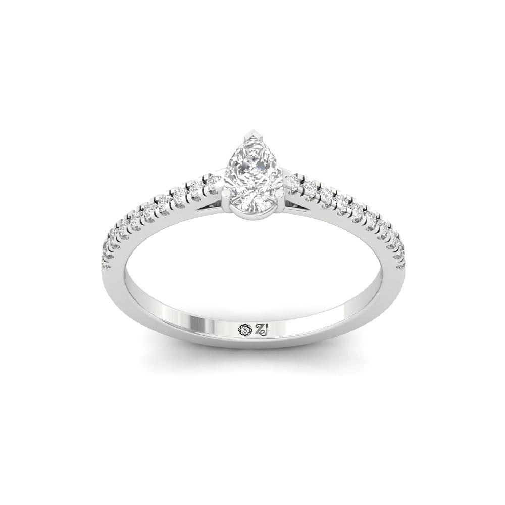 0.35ct Pear CVD Diamond Solitaire Glow Ring