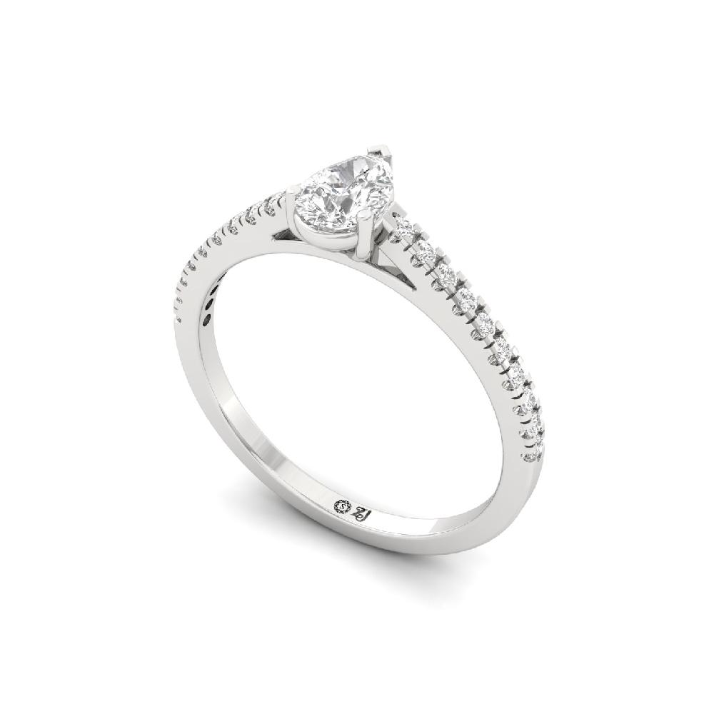 0.35ct Pear CVD Diamond Solitaire Glow Ring
