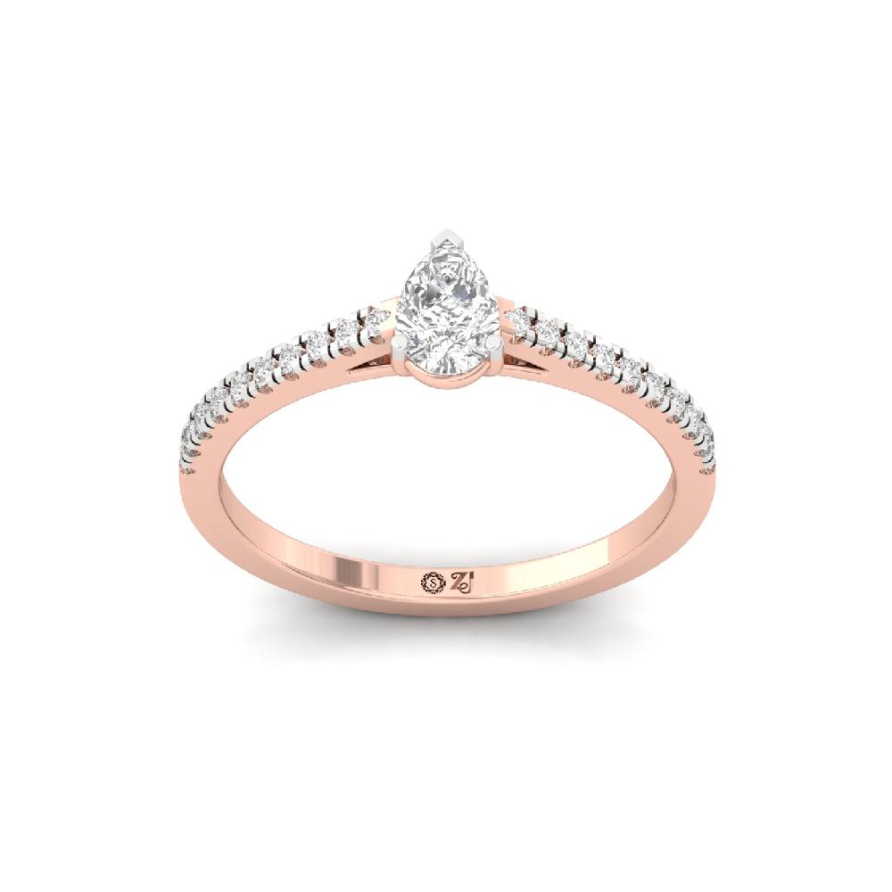 0.35ct Pear CVD Diamond Solitaire Glow Ring