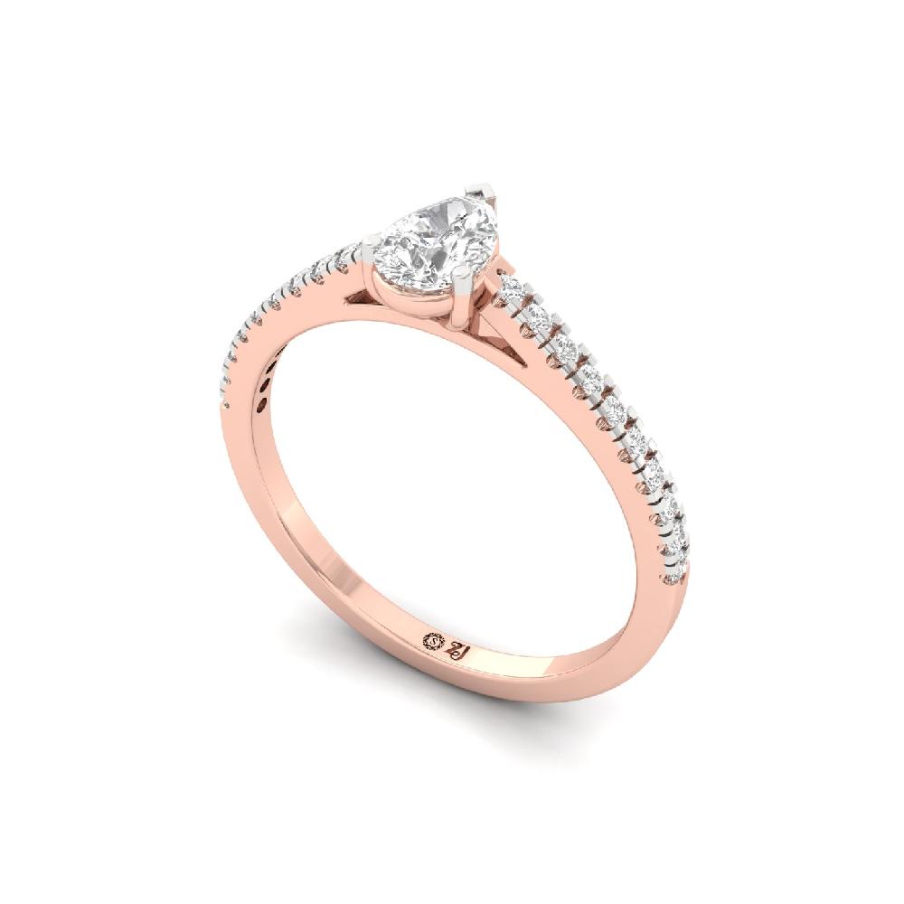 0.35ct Pear CVD Diamond Solitaire Glow Ring