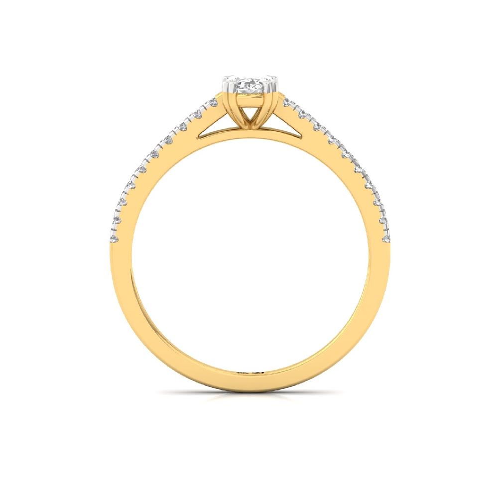 0.36ct Oval Cut CVD Diamond Golden Solitaire Ring