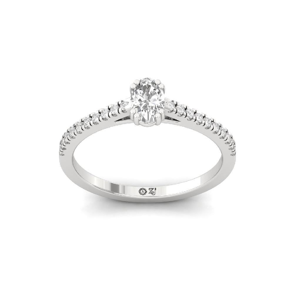 0.36ct Oval Cut CVD Diamond Golden Solitaire Ring