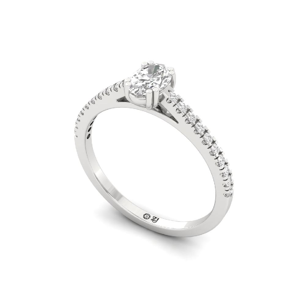 0.36ct Oval Cut CVD Diamond Golden Solitaire Ring