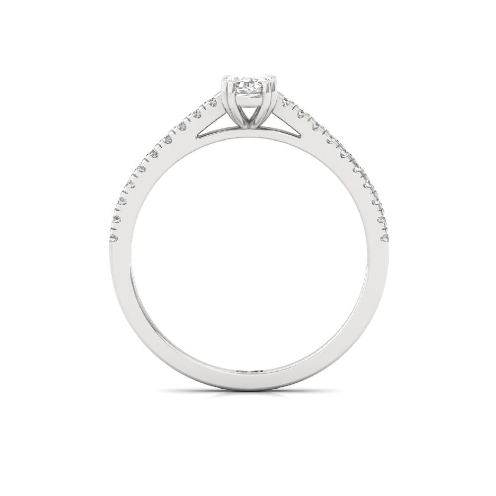 0.36ct Oval Cut CVD Diamond Golden Solitaire Ring