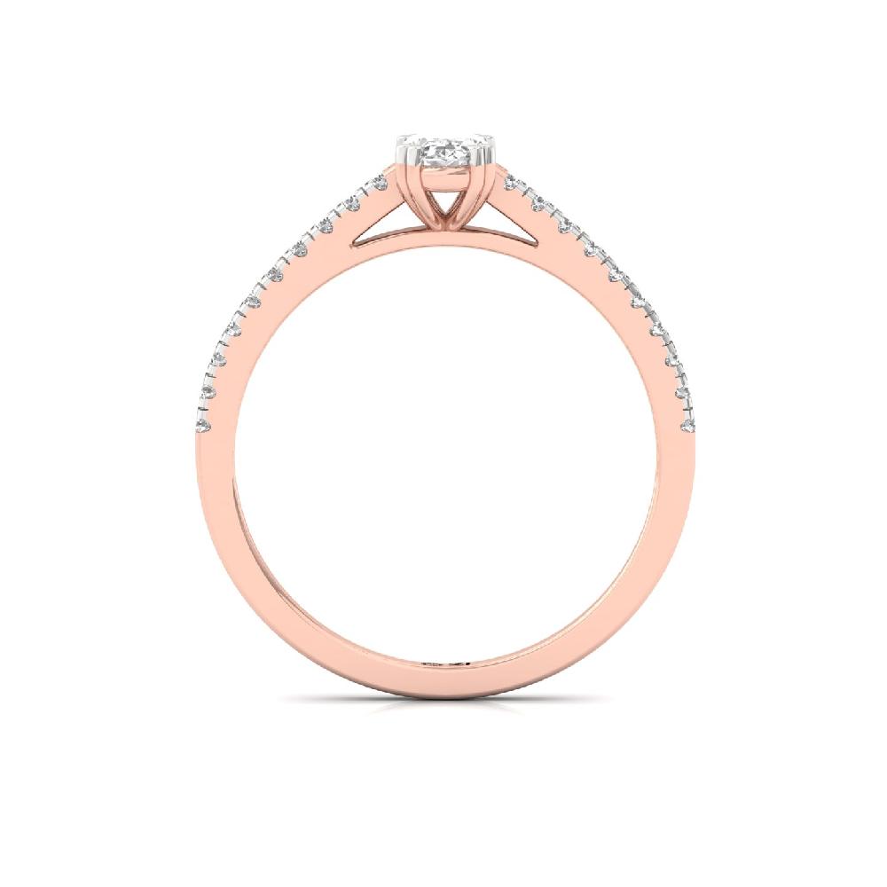 0.36ct Oval Cut CVD Diamond Golden Solitaire Ring