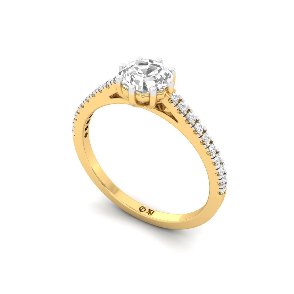 0.92ct Octagon CVD Diamond Celestial Solitaire Ring