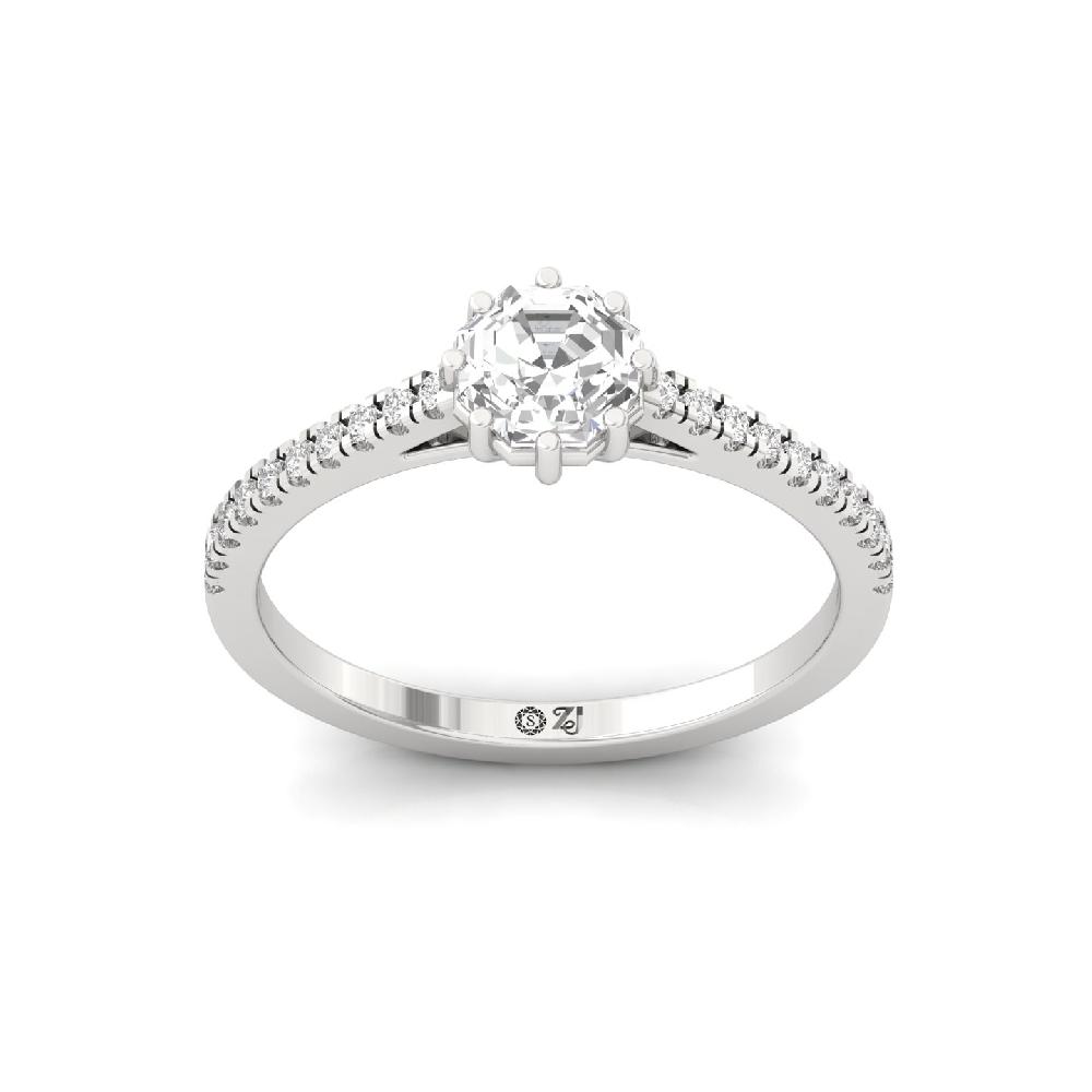 1.00ct Octagon CVD Diamond Celestial Solitaire Ring