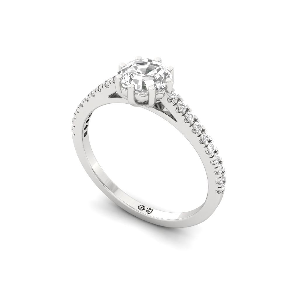 1.00ct Octagon CVD Diamond Celestial Solitaire Ring