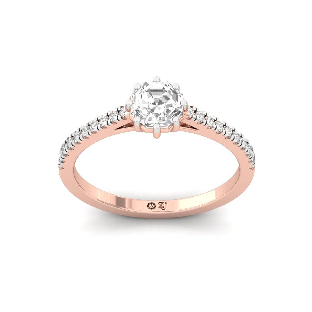 1.00ct Octagon CVD Diamond Celestial Solitaire Ring