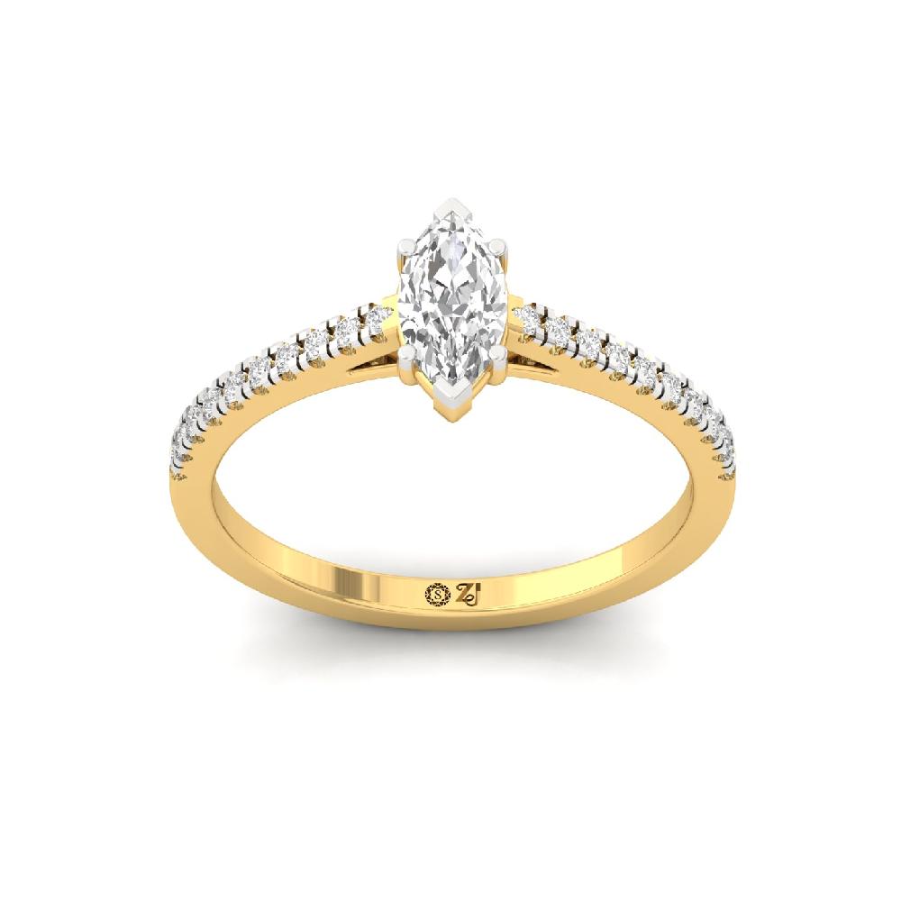 0.38ct Marquise Cut CVD-Lab grown Diamond Regal Solitaire Ring