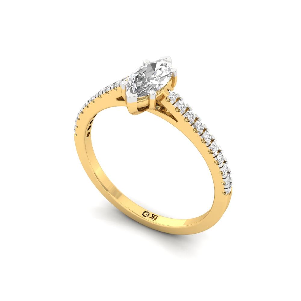 0.38ct Marquise Cut CVD-Lab grown Diamond Regal Solitaire Ring