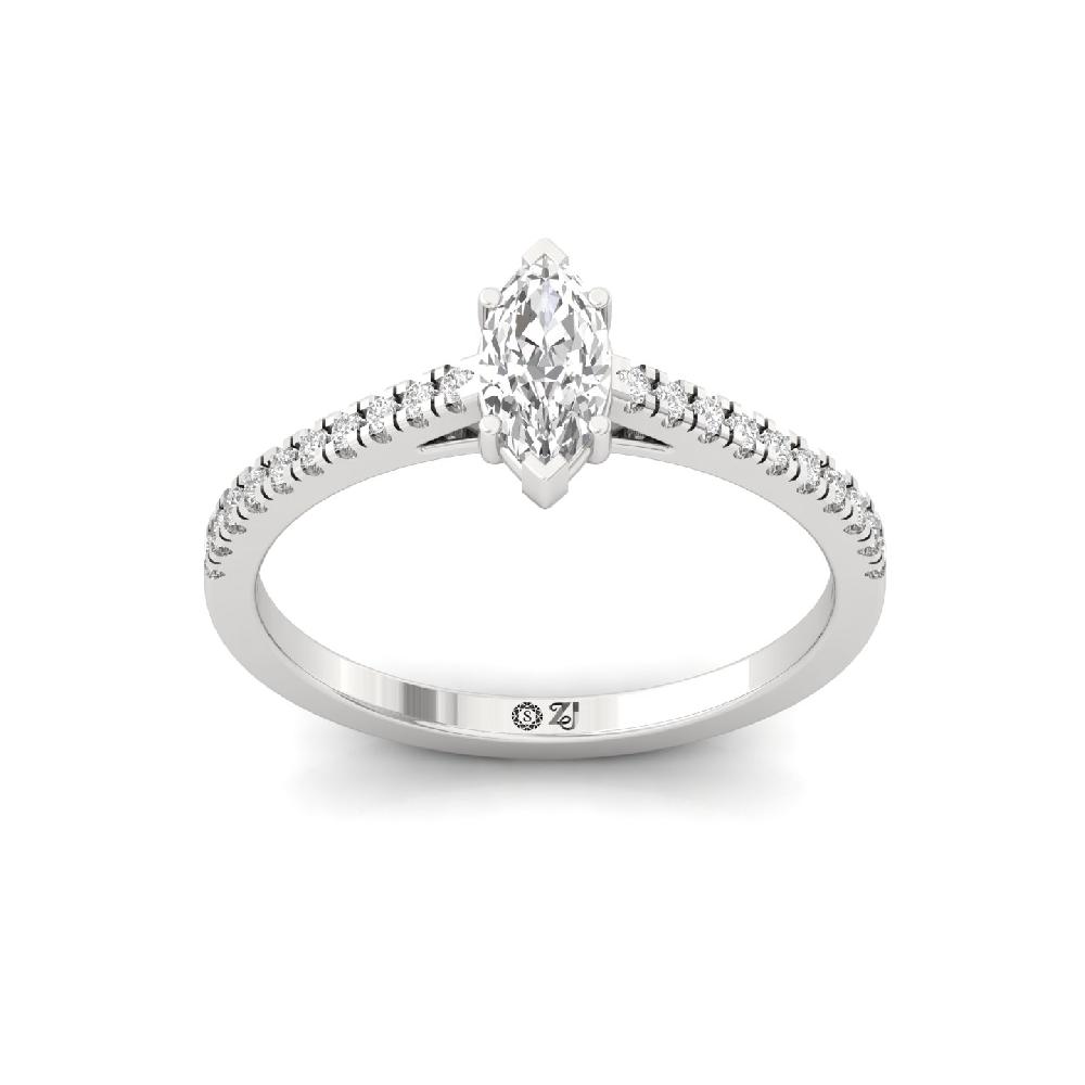 0.40ct Marquise Cut CVD-Lab grown Diamond Regal Solitaire Ring
