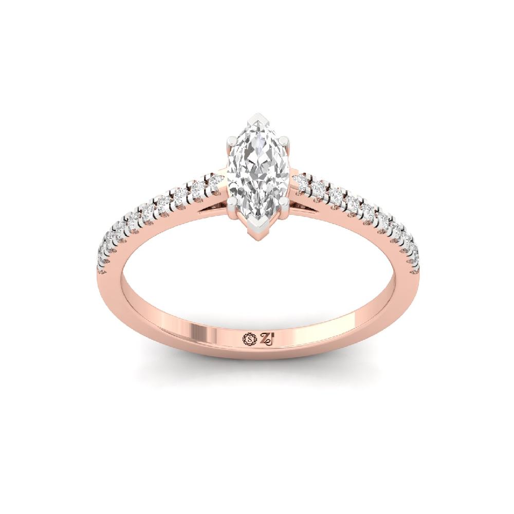 0.40ct Marquise Cut CVD-Lab grown Diamond Regal Solitaire Ring