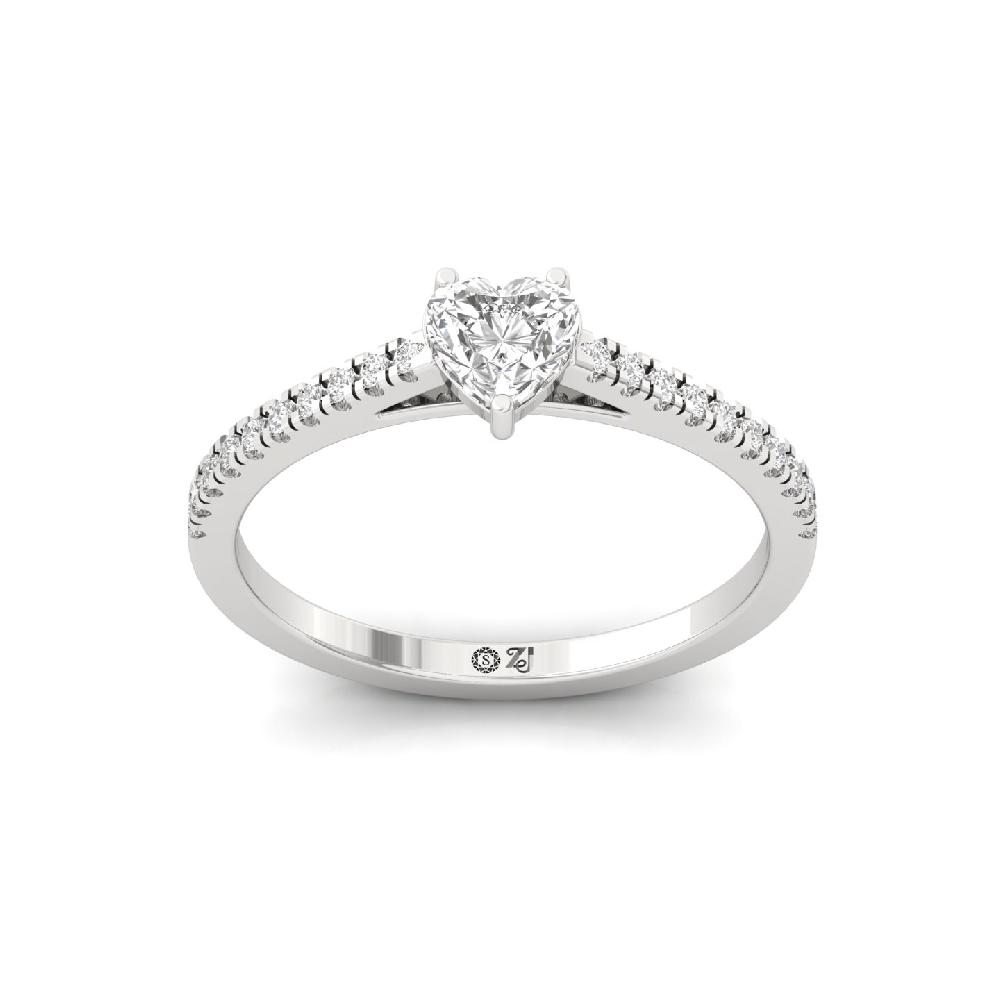 0.50ct Heart Cut lab grown Diamond Timeless Solitaire Ring 