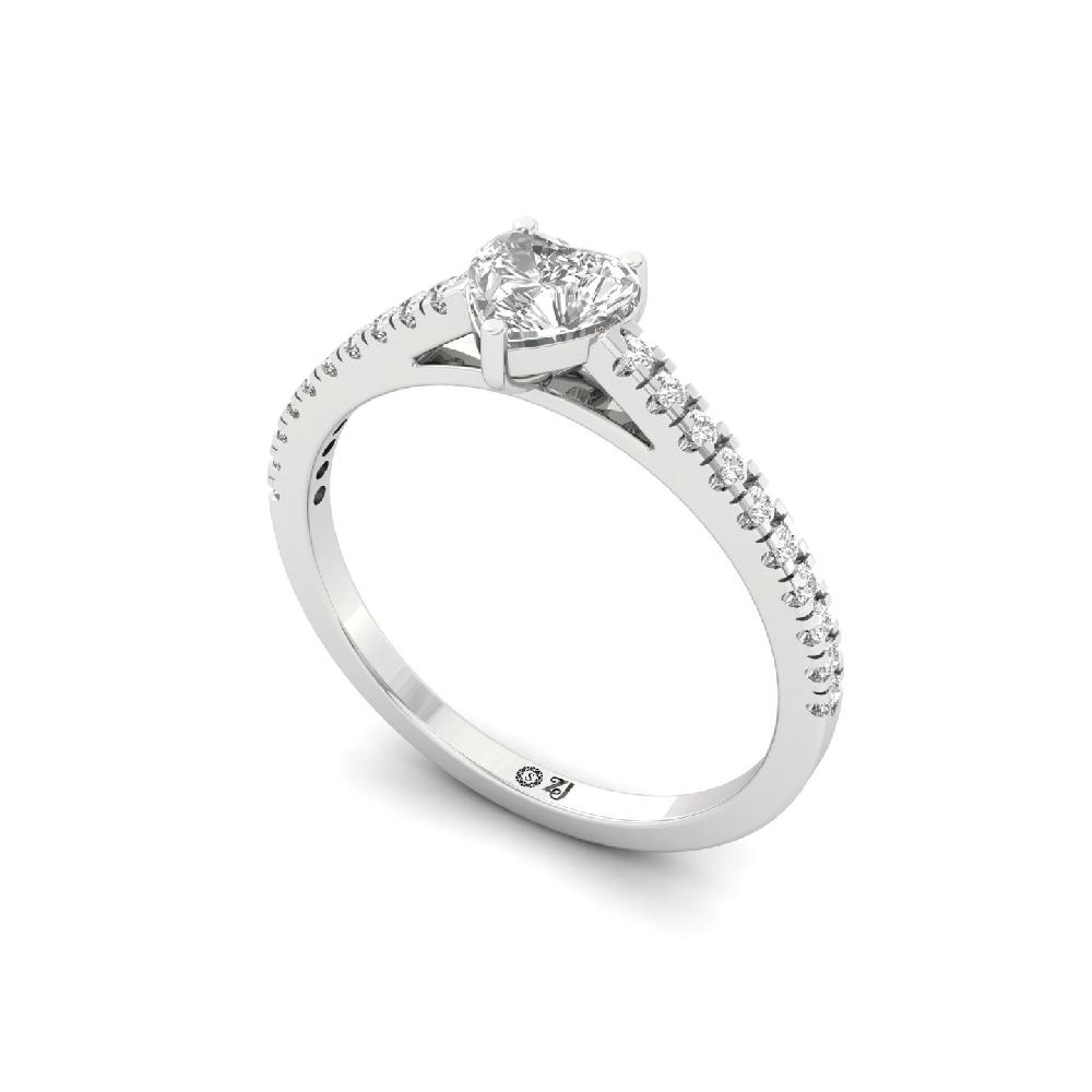 0.50ct Heart Cut lab grown Diamond Timeless Solitaire Ring 