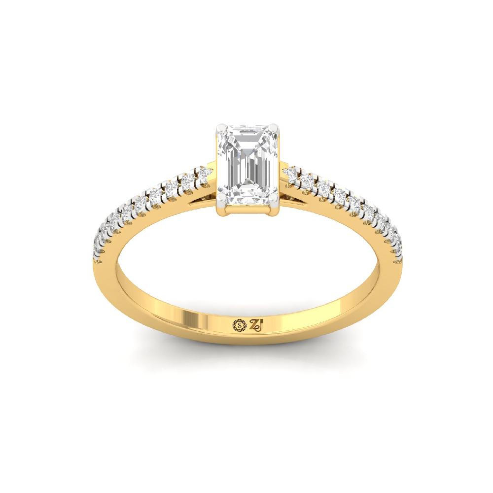 0.56ct Emerald Cut CVD-Lab grown Diamond Solitaire Brilliance Ring