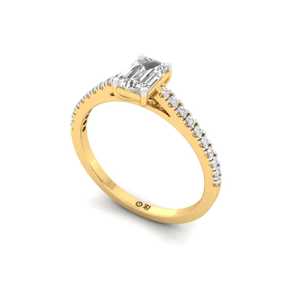 0.56ct Emerald Cut CVD-Lab grown Diamond Solitaire Brilliance Ring