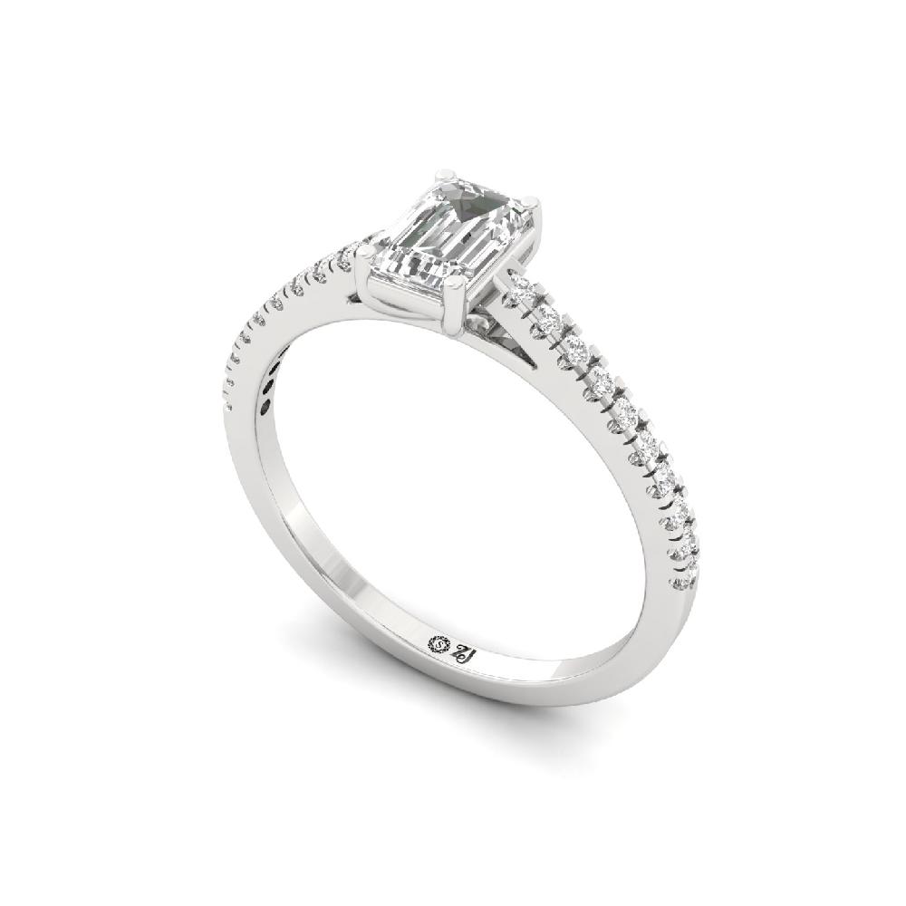 0.70 poitar Emerald Cut CVD-Lab grown Diamond Solitaire Brilliance Ring