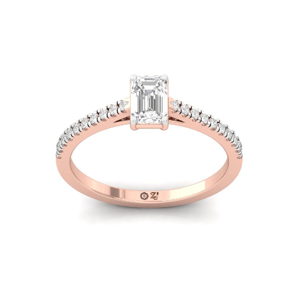 0.70 poitar Emerald Cut CVD-Lab grown Diamond Solitaire Brilliance Ring