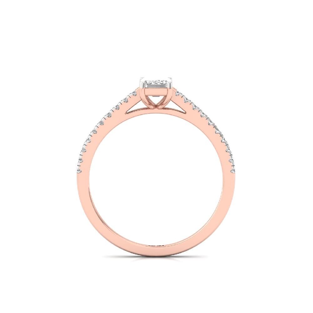 0.70 poitar Emerald Cut CVD-Lab grown Diamond Solitaire Brilliance Ring