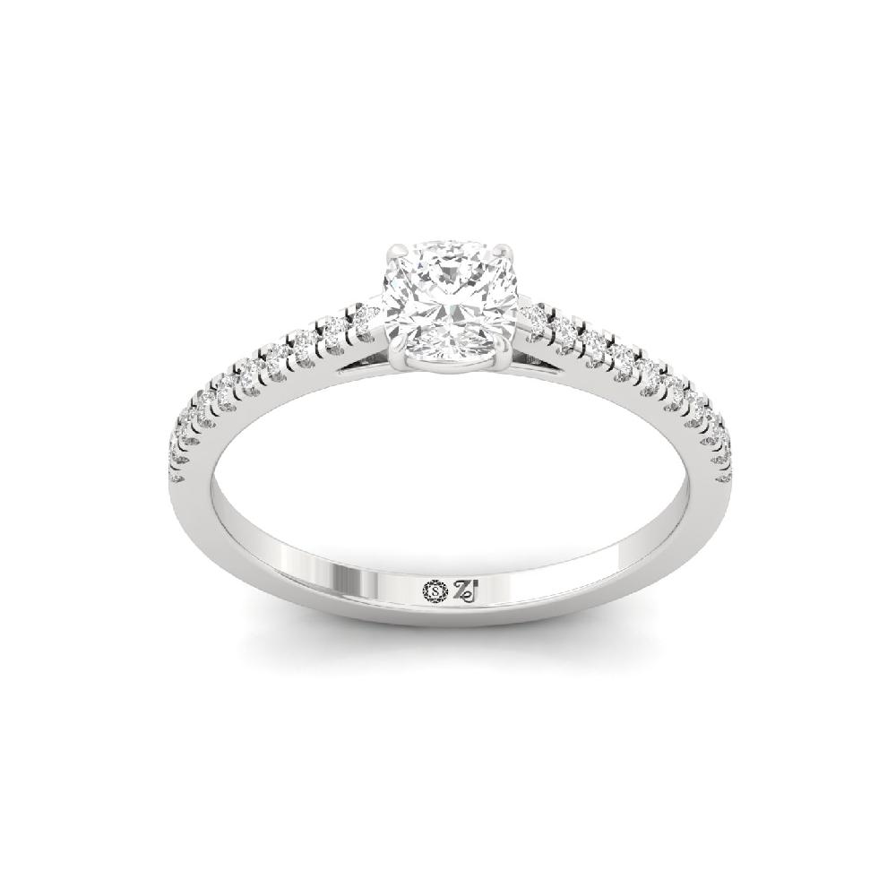0.65ct Cushion CVD-Lab grown Diamond Eternal Solitaire Ring