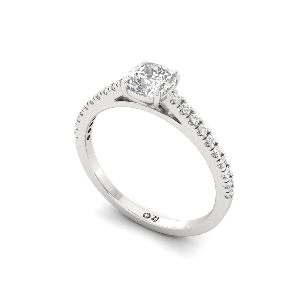 0.65ct Cushion CVD-Lab grown Diamond Eternal Solitaire Ring