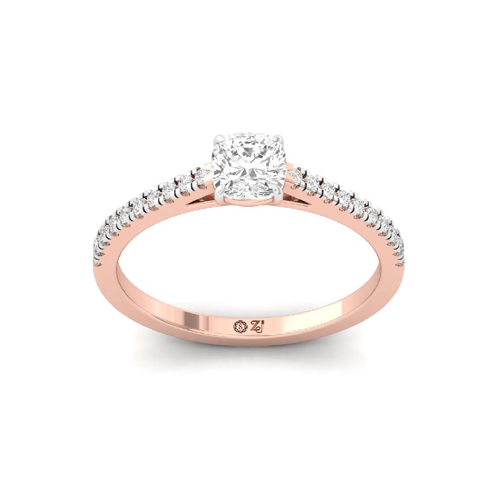 0.65ct Cushion CVD-Lab grown Diamond Eternal Solitaire Ring