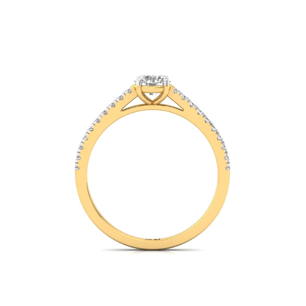 0.50 poitar ctround cut CVD lab grown Diamond Elegance Solitaire Ring