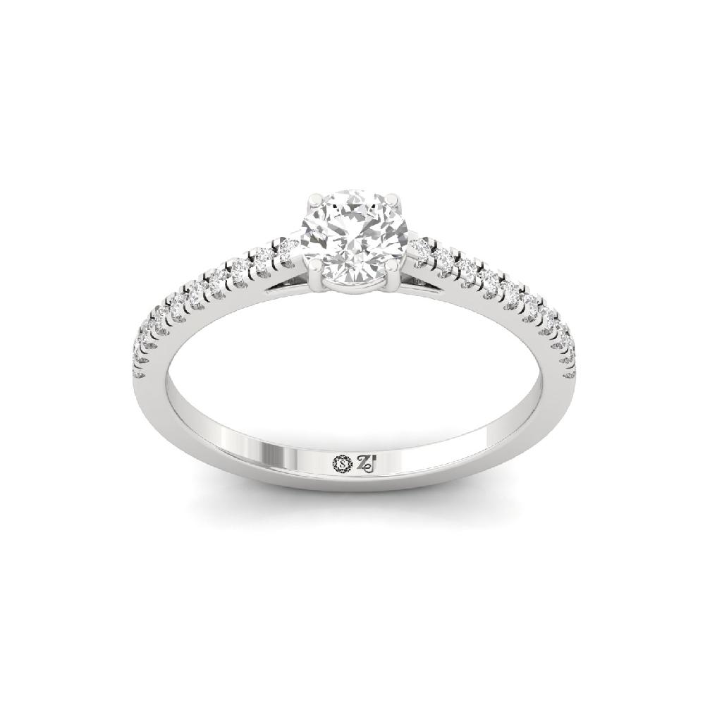 0.50 poitar ctround cut CVD lab grown Diamond Elegance Solitaire Ring