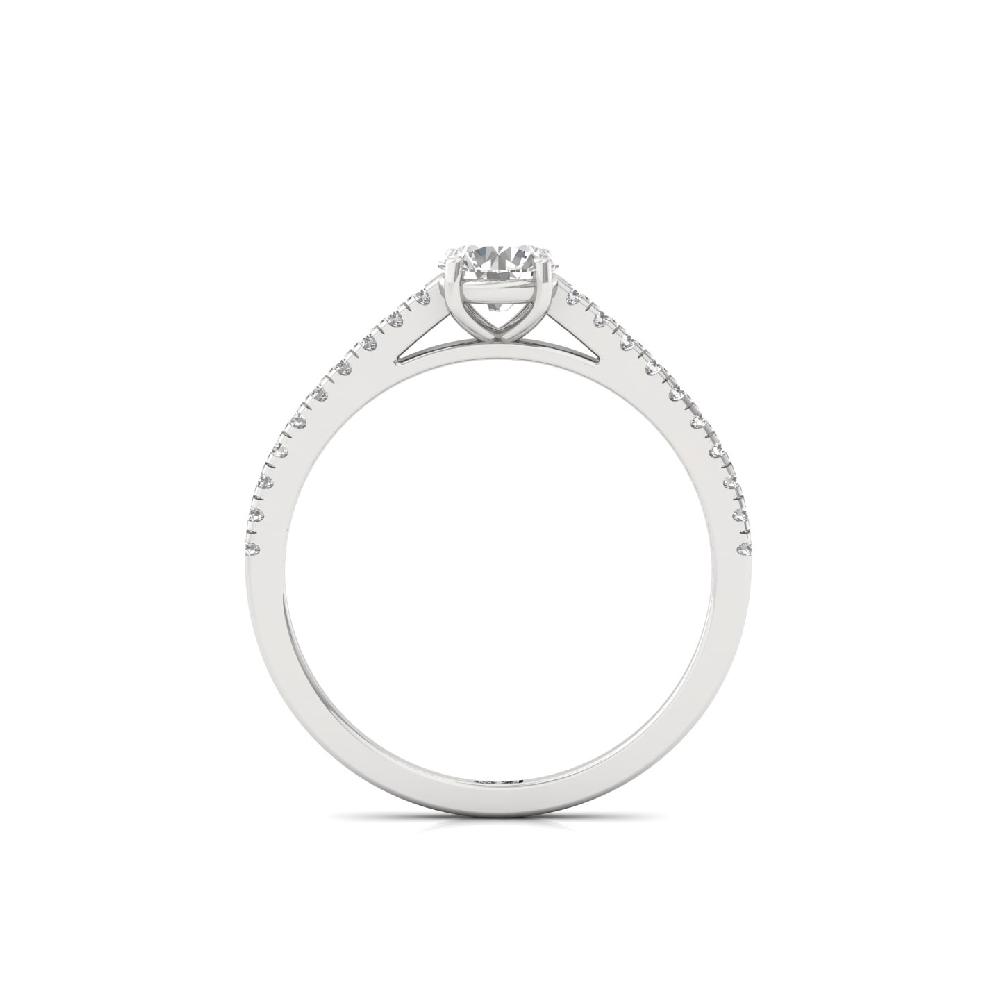 0.50 poitar ctround cut CVD lab grown Diamond Elegance Solitaire Ring