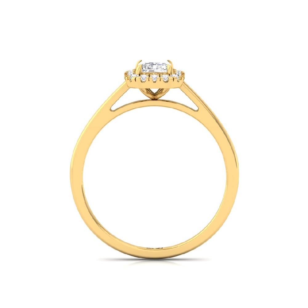 Radiant-Cut & Round Halo Solitaire Diamond Ring