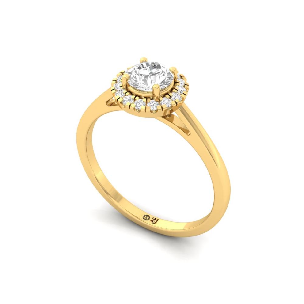 Charming Bezel Set Round Cluster Halo Ring