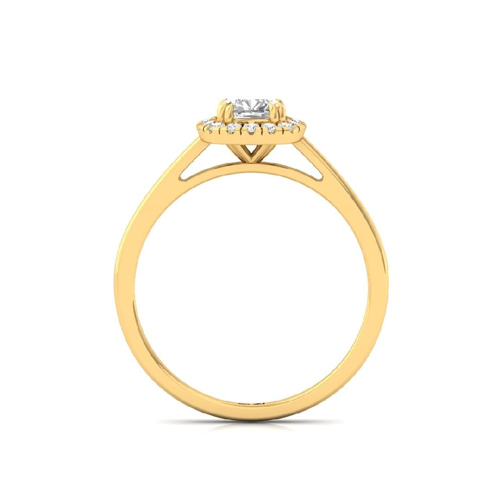 Cushion Halo Solitaire CVD-Lab grown Diamond sliver Ring