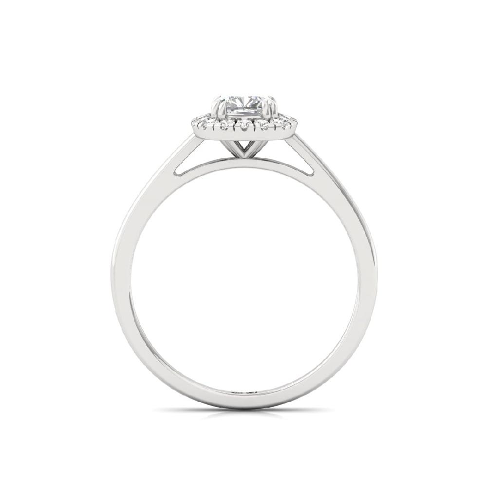 Cushion Halo Solitaire CVD-Lab grown Diamond sliver Ring