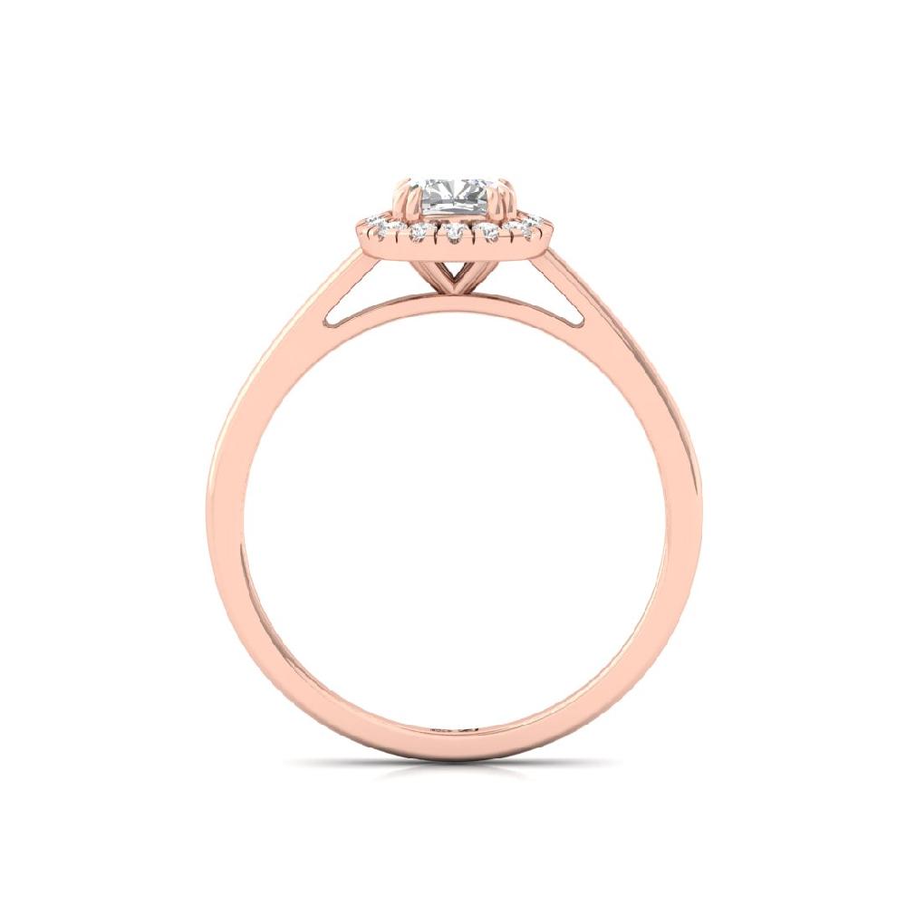 Cushion Halo Solitaire CVD-Lab grown Diamond sliver Ring
