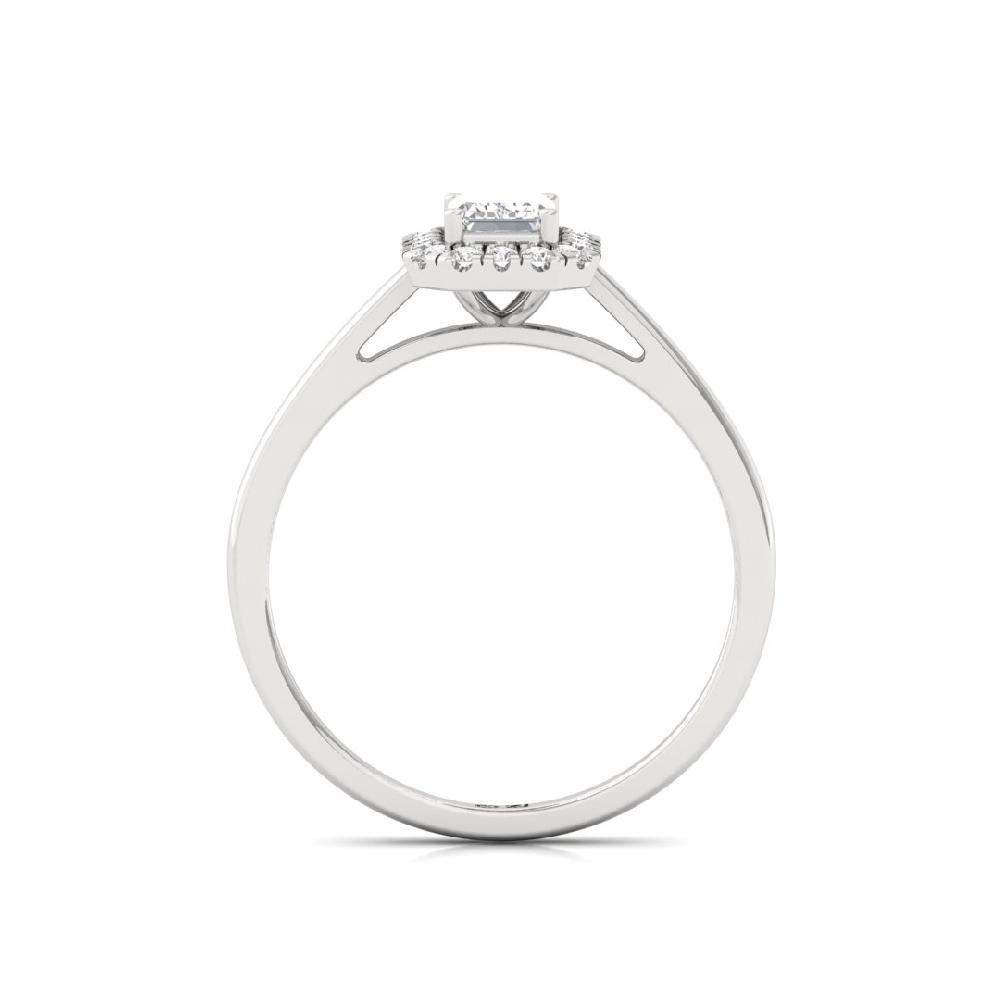 Emerald Halo Solitaire Diamond Ring
