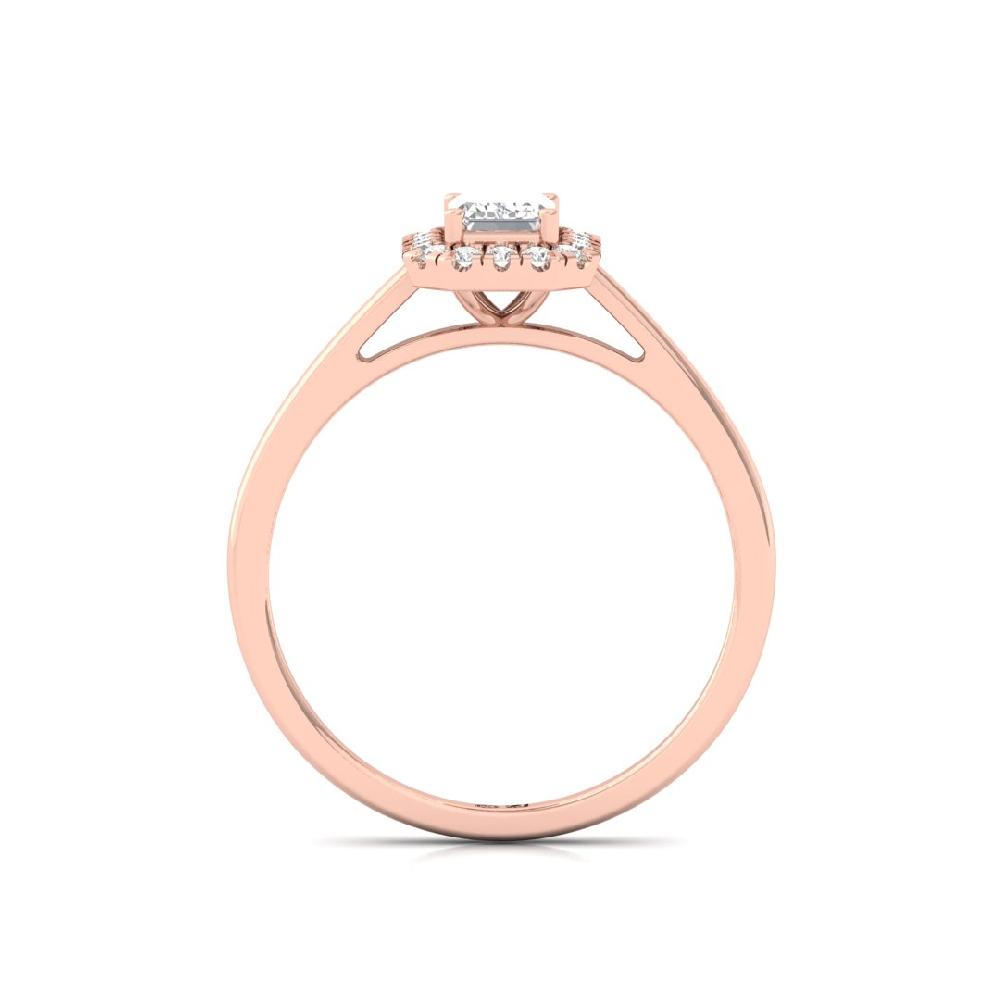 Emerald Halo Solitaire Diamond Ring