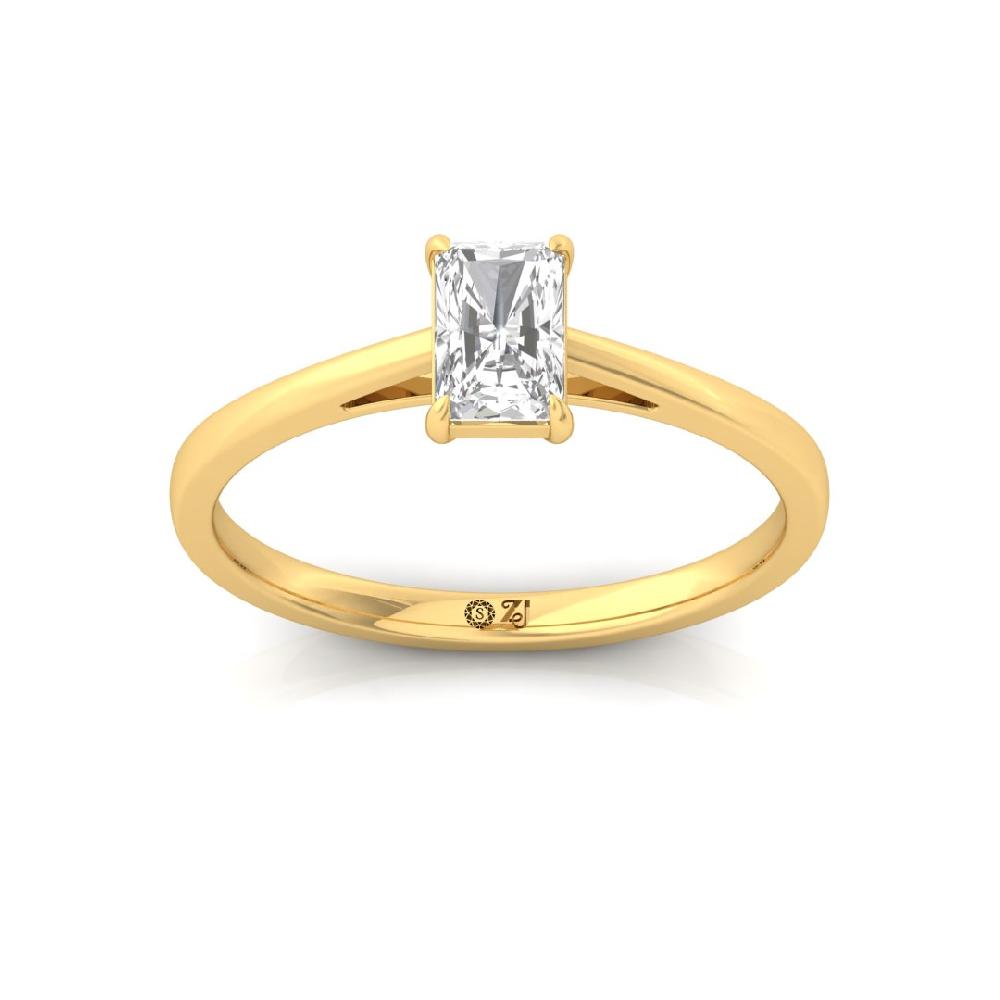 Radiant-Cut CVD Diamond Solitaire sliver Ring